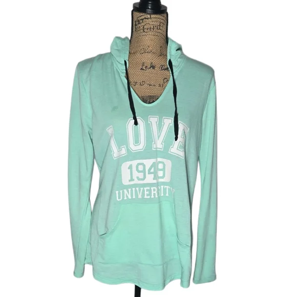 Cato Love University Green Hoodie Large - Picture 2 of 6